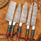 Handcrafted San Mai Damascus Chef Knife Set 5Piece near me
