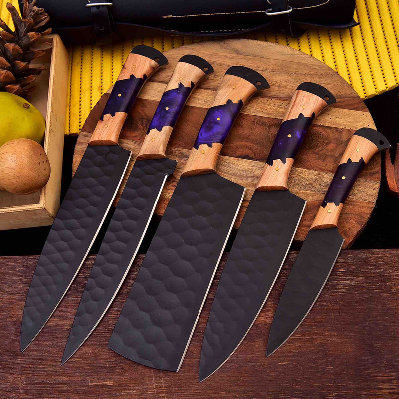 Custom Handmade Chef Knife Set Best Gift For Him 5ps Knife Set Christmas Gift Halloween Gift Kitchen Knife Set 2