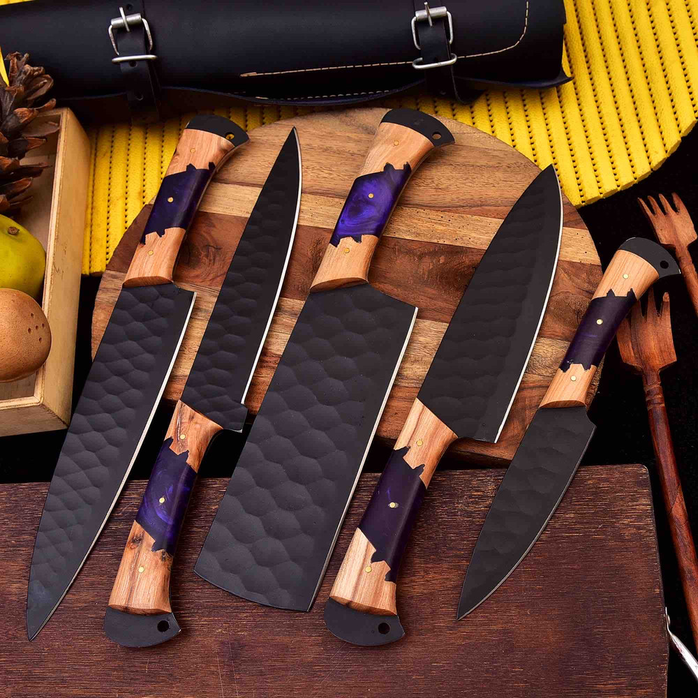 Custom Handmade Chef Knife Set Best Gift For Him 5ps Knife Set Christmas Gift Halloween Gift Kitchen Knife Set 3