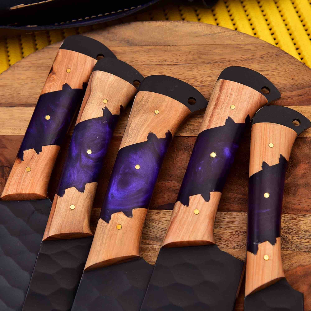 Custom Handmade Chef Knife Set Best Gift For Him 5ps Knife Set Christmas Gift Halloween Gift Kitchen Knife Set 5