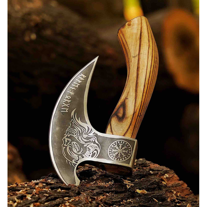 Crazy Viking Pizza Cutter Axe Original Custom Hand Forged Pizza Axe Handmade Gift For Best Man Best Birthday 1