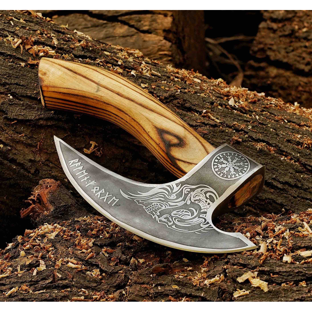 Crazy Viking Pizza Cutter Axe Original Custom Hand Forged Pizza Axe Handmade Gift For Best Man Best Birthday 3