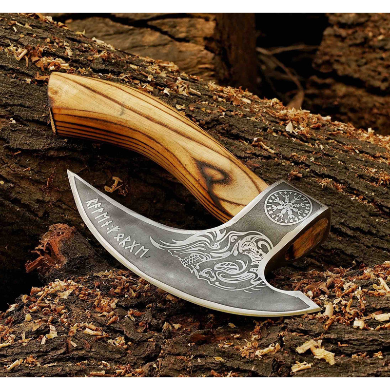 Crazy Viking Pizza Cutter Axe Original Custom Hand Forged Pizza Axe Handmade Gift For Best Man Best Birthday 3