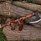 Viking Axe Bearded Axe Hand Forged Steel Double Blade Viking Axe