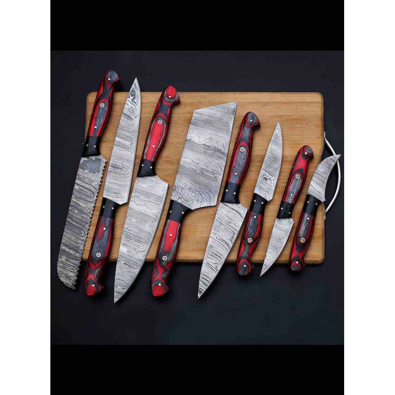 Handmade Damascus Steel Chef Set Of 8Pc near me