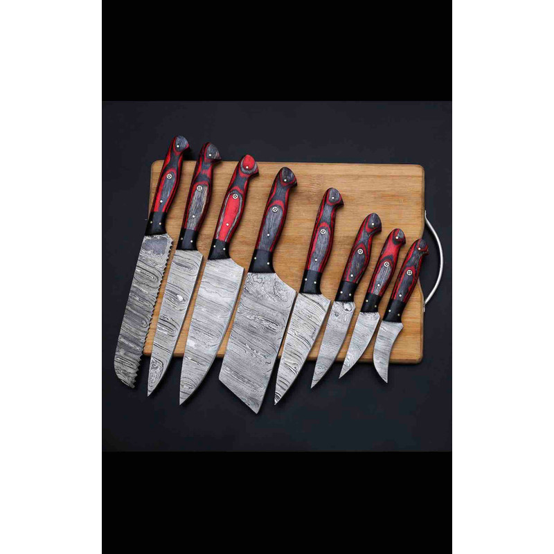 Handmade Damascus Steel Chef Set Of 8Pc near me