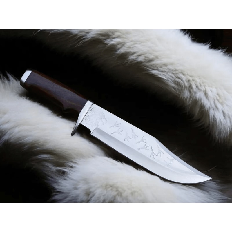 shop handcrafted hunting knife with leather sheath