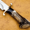 Handmade Bowie Knife With Stag Antler Handle D2 Steel Blade With Brass Guard Leather Sheath Hunt 1