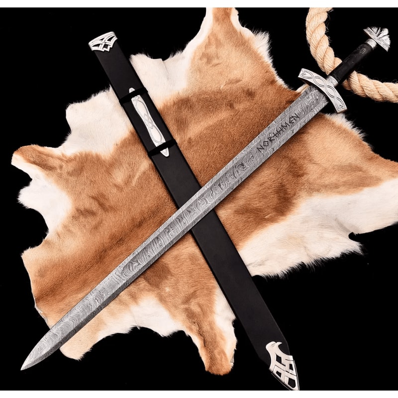 HandForged High Carbon Steel Viking Sword 38 Inch Northmen Collectible 1
