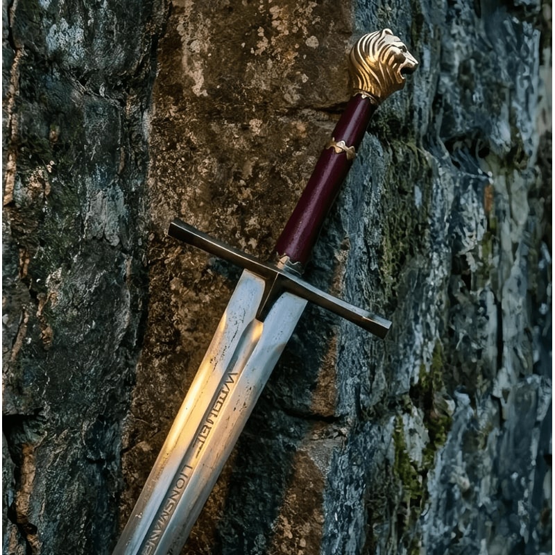 Narnia Rhindon Sword Replica Lion Steel Fantasy Cosplay Prop 1