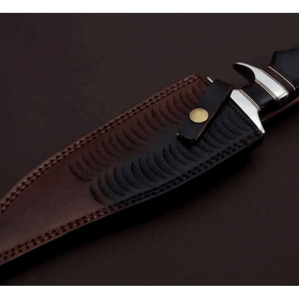 Classic Bowie Knife Handmade 1095 High Carbon Steel With Leather Sheath 2