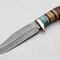 Handmade Damascus Steel Tracker Knife Full Tang Resin Wood Handle With Leather Sheath 8
