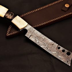 handcrafted damascus knife | camping & hunting fixed blade | hunters and campers