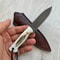 Mini Bushcraft Knife 1075 Carbon Steel Full Tang EDC Camping Knife Stag Horn Handle 4