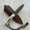 Mini Bushcraft Knife 1075 Carbon Steel Full Tang EDC Camping Knife Stag Horn Handle 8