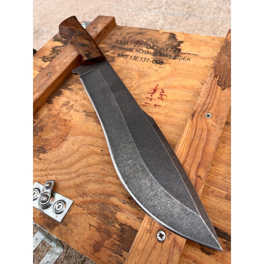 Heavy Chopper Machete Knife With Sleipner Steel Walnut Wood Grip 4