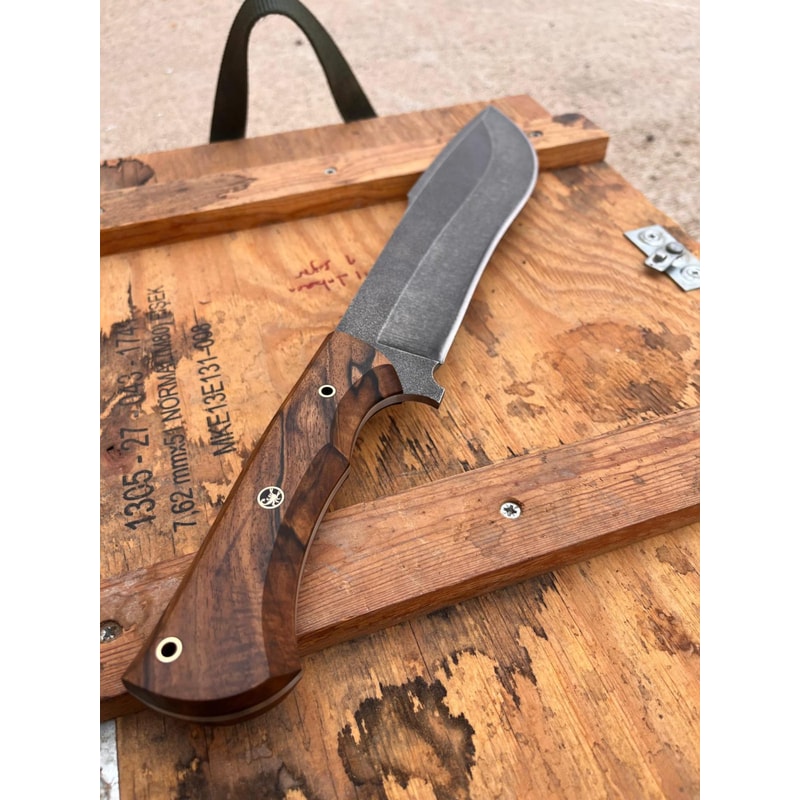 Heavy Chopper Machete Knife With Sleipner Steel Walnut Wood Grip 6