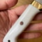 Hunting Knife N690 Steel Full Tang Survival Camping Knife White Corian Handle 7