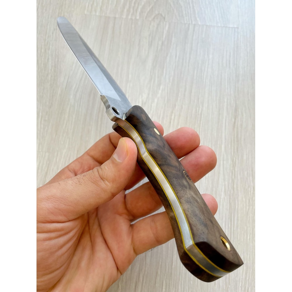 Hunting Knife N690 Steel Heavy Duty Camping Survival Knife Walnut Wood Handle 3