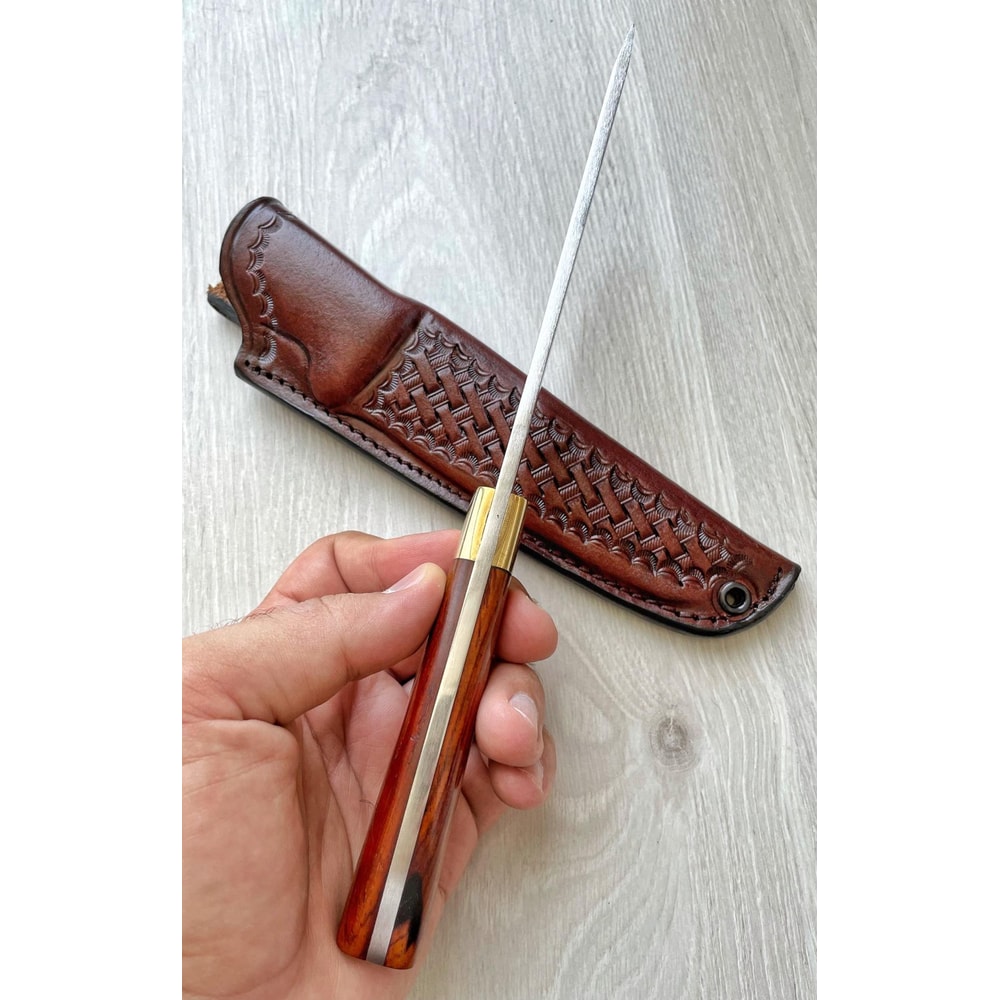 Hunting Knife N690 Steel Full Tang Survival Collector Knife Cocobolo Wood Handle 2