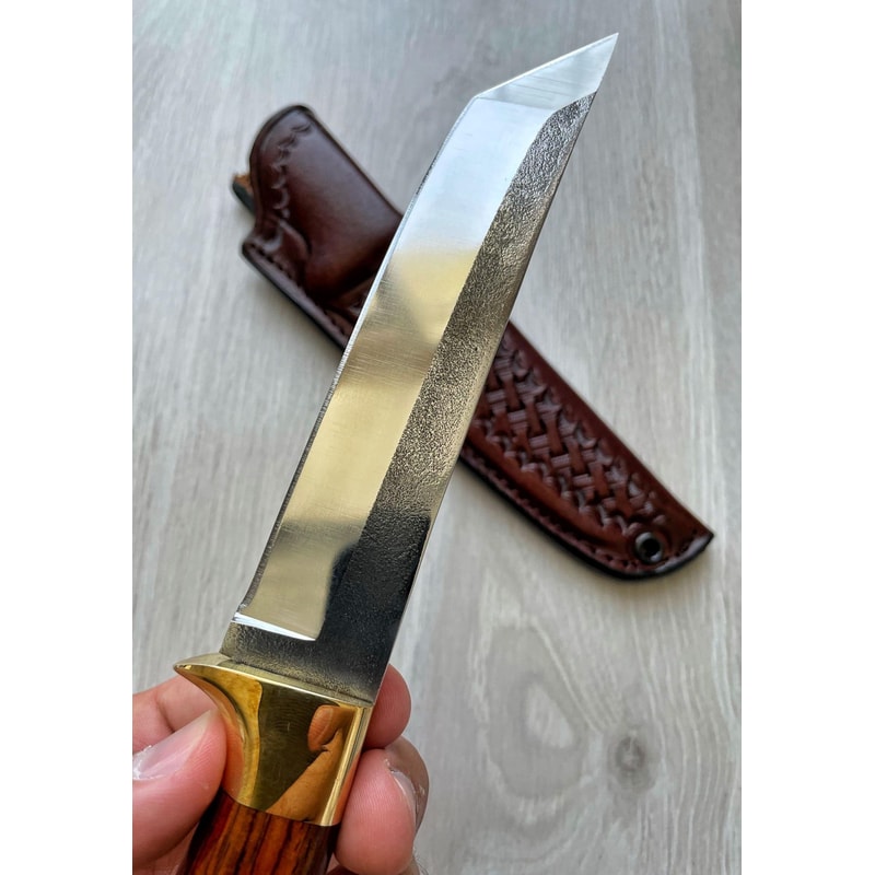 Hunting Knife N690 Steel Full Tang Survival Collector Knife Cocobolo Wood Handle 7