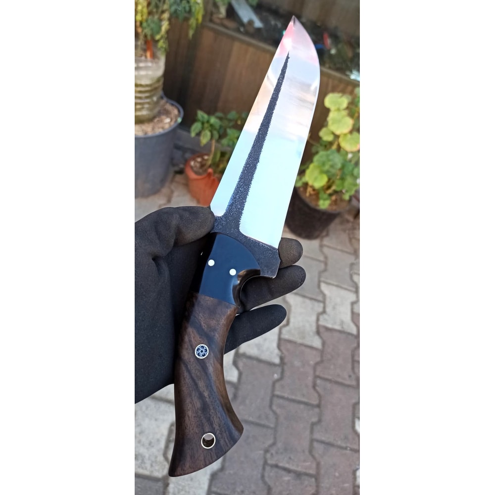 Handmade 5160 Steel Hunting Machete Knife Walnut Wood Outdoor Bush Blade 1