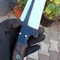 Handmade 5160 Steel Hunting Machete Knife Walnut Wood Outdoor Bush Blade 1