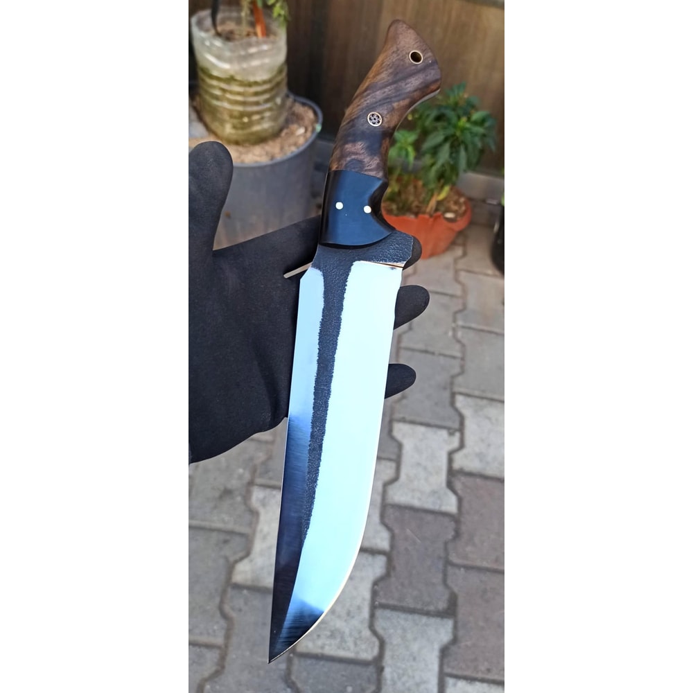 Handmade 5160 Steel Hunting Machete Knife Walnut Wood Outdoor Bush Blade 3