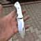 Hunting Knife 1075 Carbon Steel Blacksmith Made EDC Camping Knife White Corian Handle 6