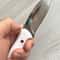 Hunting Knife 1075 Carbon Steel Blacksmith Made EDC Camping Knife White Corian Handle 7
