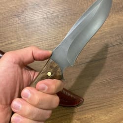 hunting knife 1075 carbon steel heavy duty full tang survival knife walnut wood handle