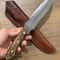 Hunting Knife 1075 Carbon Steel Heavy Duty Full Tang Survival Knife Walnut Wood Handle 8