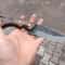 Hunting Knife 1075 Carbon Steel Full Tang Heavy Duty Outdoor Knife Walnut Wood Handle 1