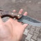 Hunting Knife 1075 Carbon Steel Full Tang Heavy Duty Outdoor Knife Walnut Wood Handle 1