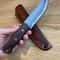 Hunting Knife 1075 Carbon Steel Acid Darkened Blade Full Tang Walnut Wood Handle 1