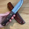 Hunting Knife 1075 Carbon Steel Acid Darkened Blade Full Tang Walnut Wood Handle 1