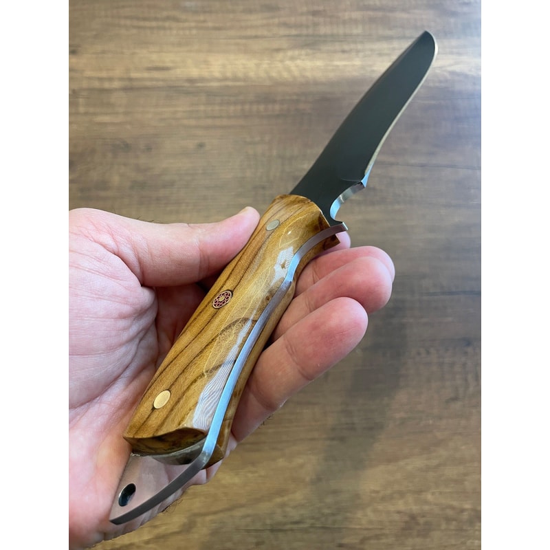 Handmade 1075 Carbon Steel Hunting Knife Silverberry Wood Survival Blade 2