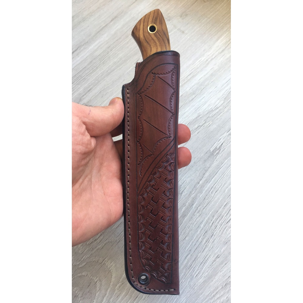 Handmade 1075 Carbon Steel Hunting Knife Silverberry Wood Camping Blade 1