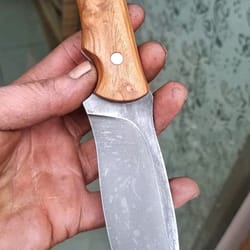handmade 1075 carbon steel hunting knife – silverberry wood camping blade