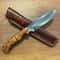 Blacksmith Style Hunting Knife Chestnut Handle Outdoor Utility Blade 9