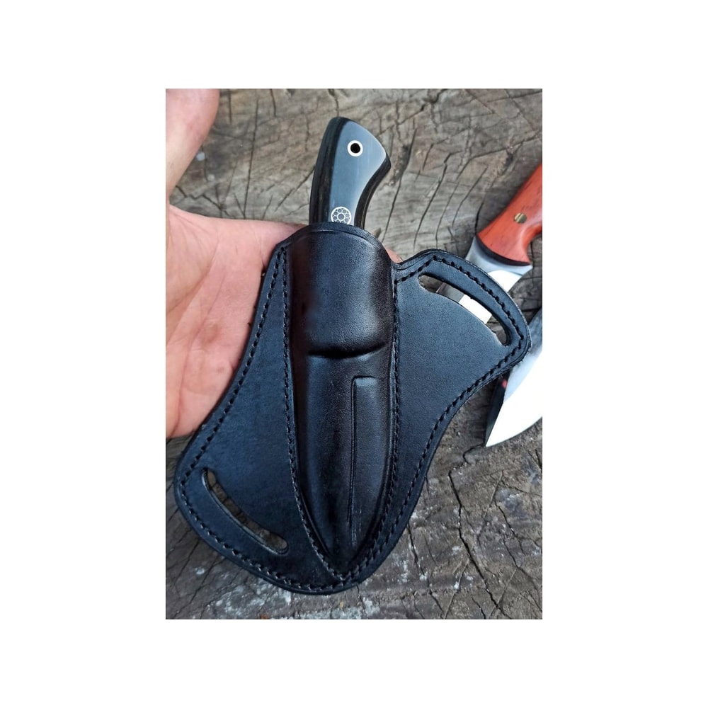 Artisan Camping Knife With Compact Black Handle Fixed Blade Design 8