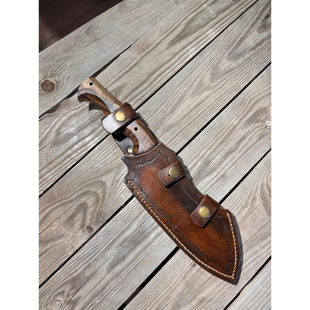 Cleaver Knife Sleipner Steel Walnut Wood Handle Stonewashed Full Tang Chopper Knife 1