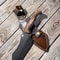 Cleaver Knife Sleipner Steel Walnut Wood Handle Stonewashed Full Tang Chopper Knife 2