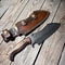 Cleaver Knife Sleipner Steel Walnut Wood Handle Stonewashed Full Tang Chopper Knife 3