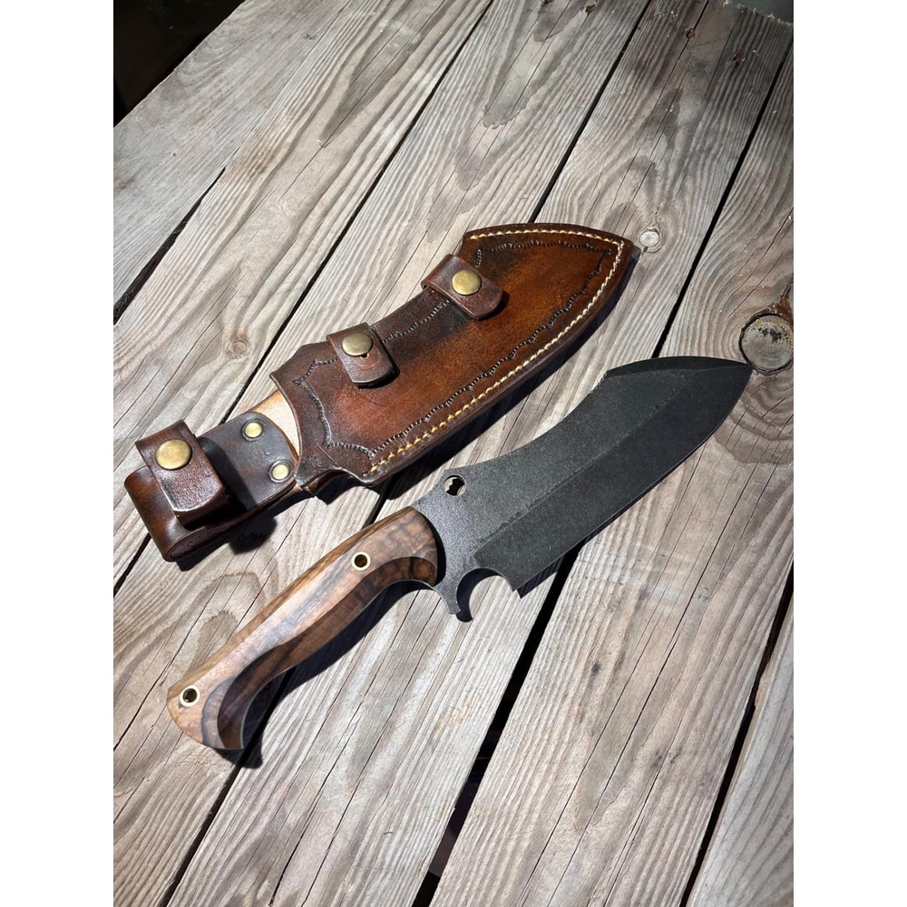 Rugged Bushcraft Cleaver Knife Stonewashed Sleipner Steel Chopper Blade 3