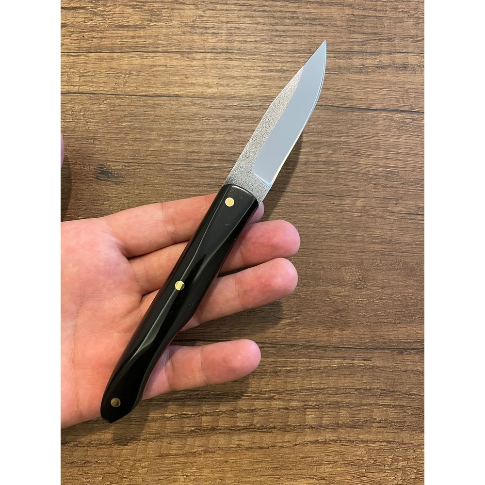 Chef Knife Set N690 Steel Black Compact Handle Kitchen Cooking Knives With Double Leather Sheaths 4
