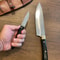 Chef Knife Set N690 Steel Black Compact Handle Kitchen Cooking Knives With Double Leather Sheaths 1