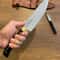 Chef Knife Set N690 Steel Black Compact Handle Kitchen Cooking Knives With Double Leather Sheaths 9