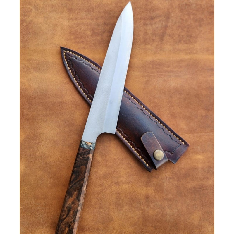Handmade N690 Stainless Steel Chef Knife Walnut Wood Kitchen Cooking Blade 1
