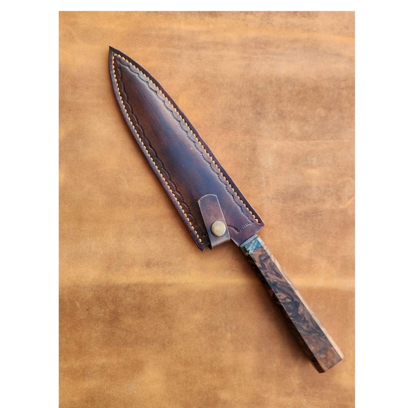 Handmade N690 Stainless Steel Chef Knife Walnut Wood Kitchen Cooking Blade 2